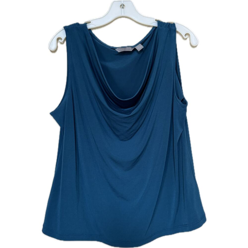 Investments tank top/shell - turquoise size large NWOT